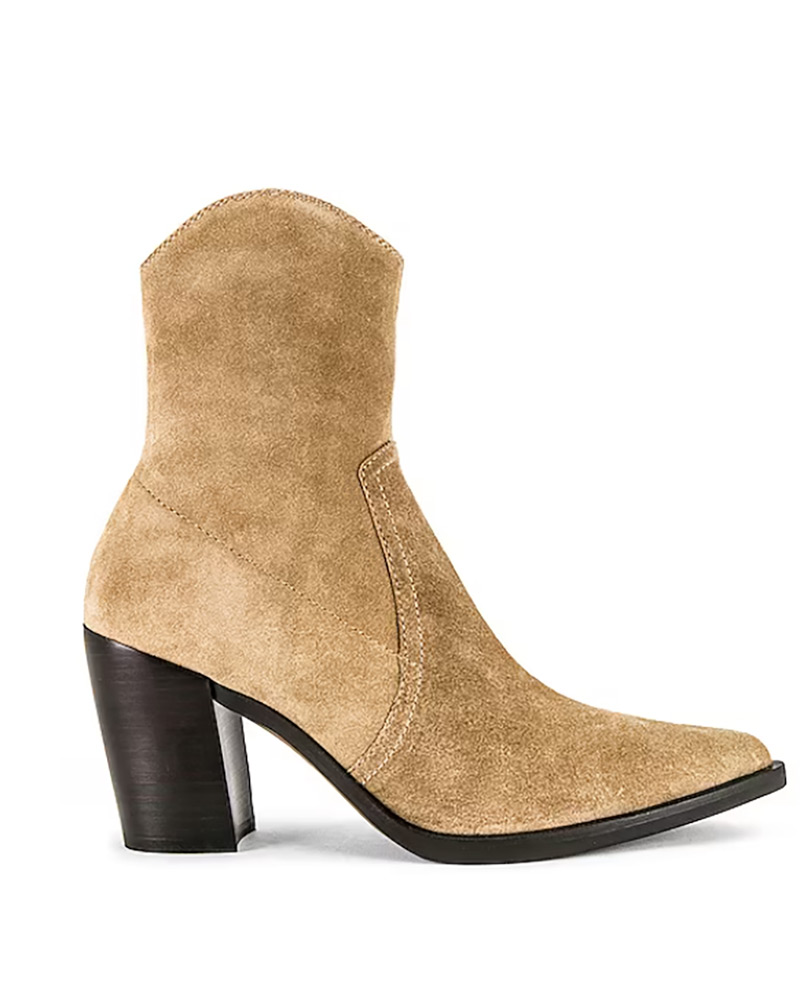 cowboy boot ankle suede beige