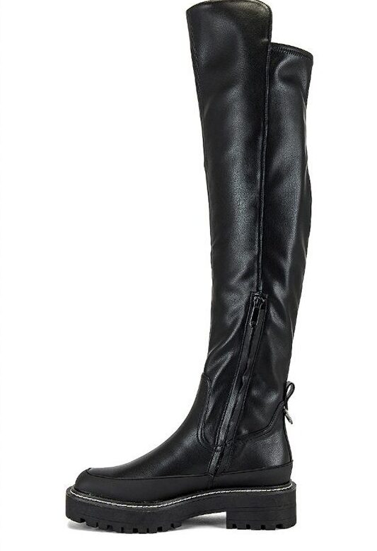 black flat boots womens over the knee thigh high
