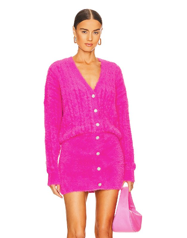 pink sweater dress long sleeve button down