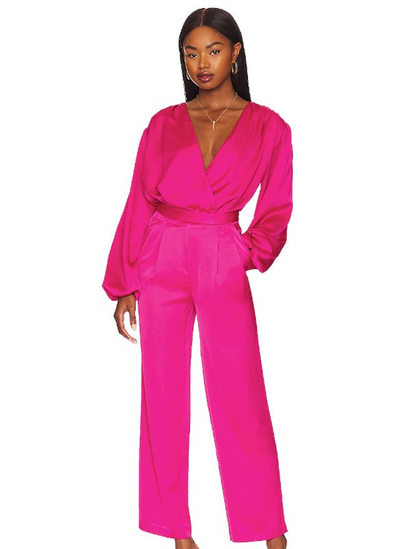 airport travel outfit elegant pink matching pants top set