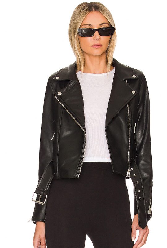 vegan leather moto jacket black cheap womens