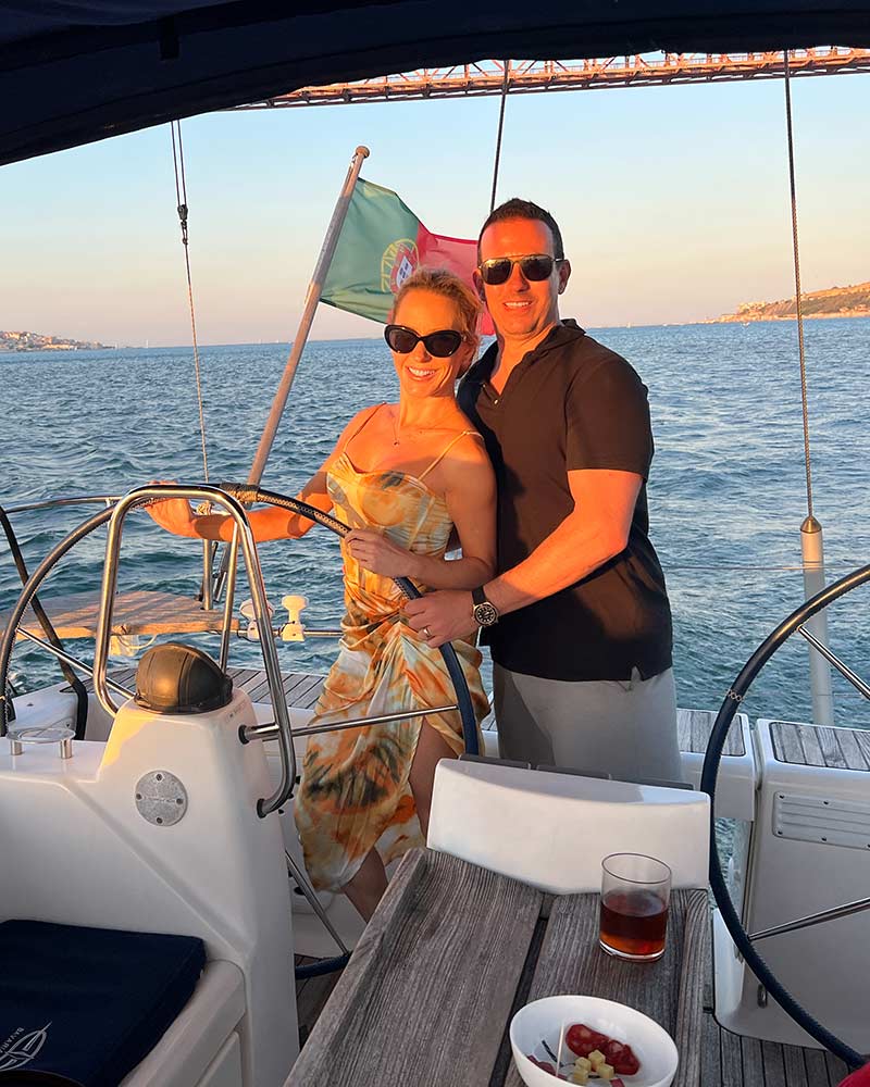 lisbon sunset cruise scenic romantic couple sailing