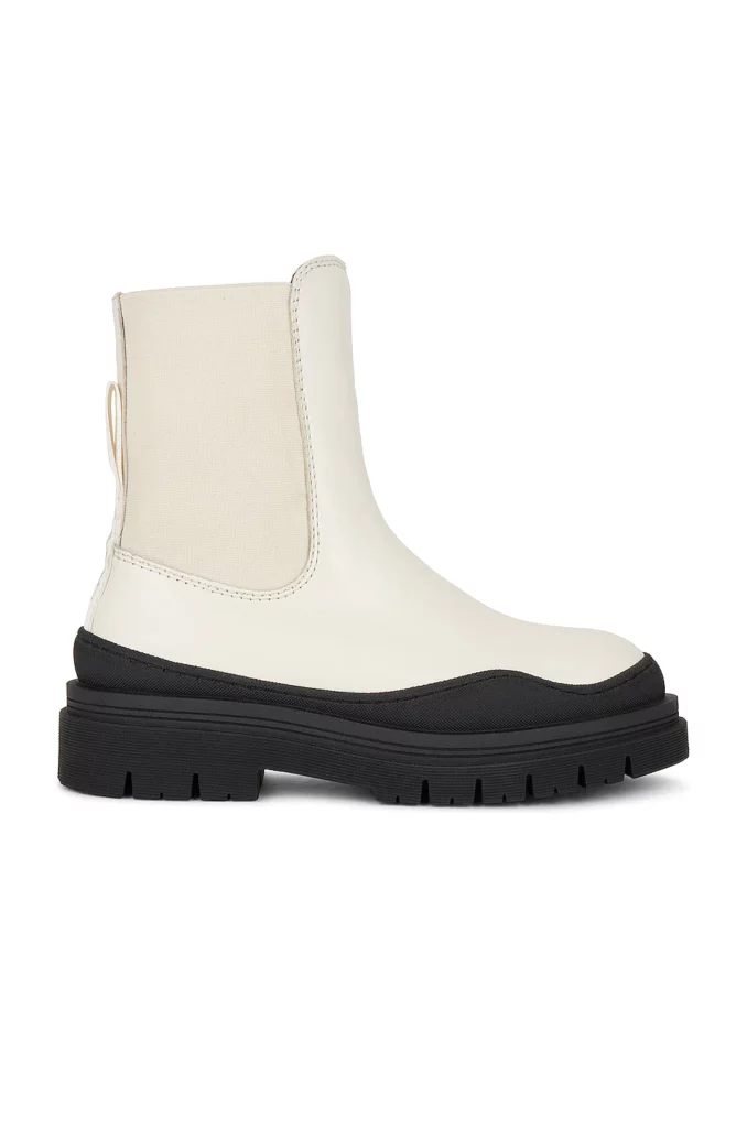 white ankle boots flat chunky sole