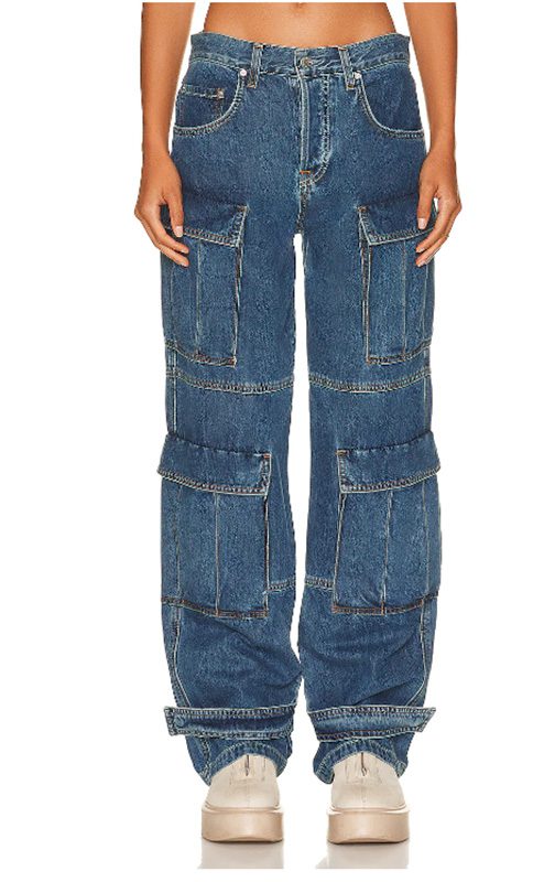 2023 Spring fashion trends cargo pants blue denim womens