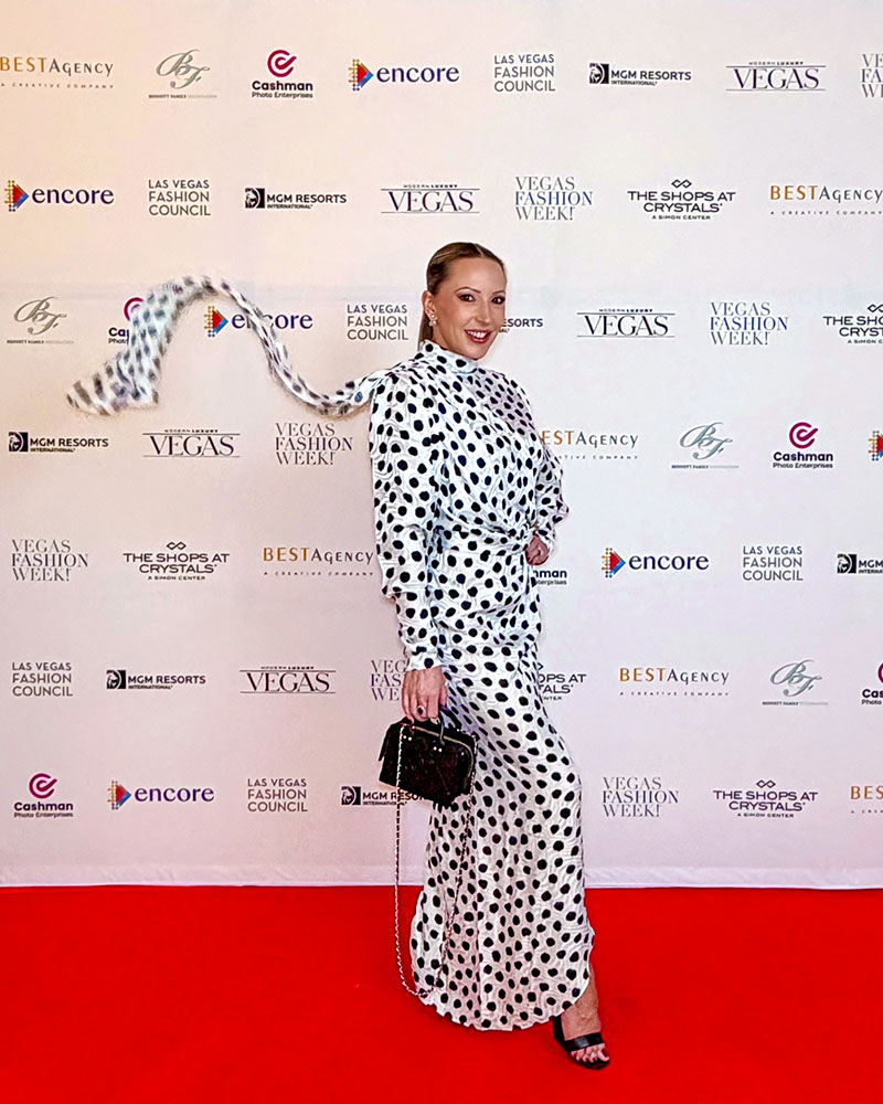spring fashion trends polka dot dress eve dawes vegas fashion week