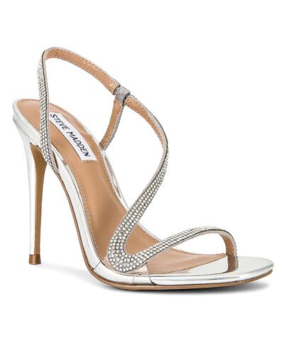 Shimmer Twist Silver Party Heels
