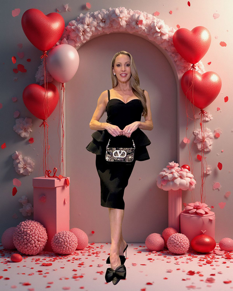 Valentines day dress designer black midi