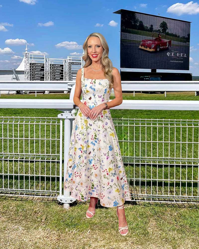 alice olivia floral midi dress Kentucky Derby outfits women