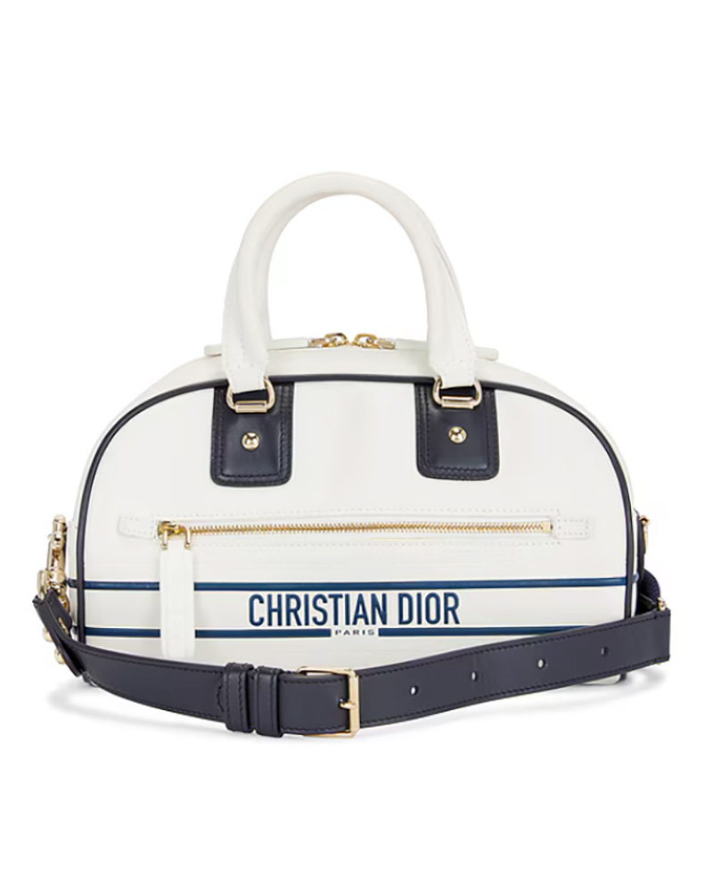 dior bowling bag white blue