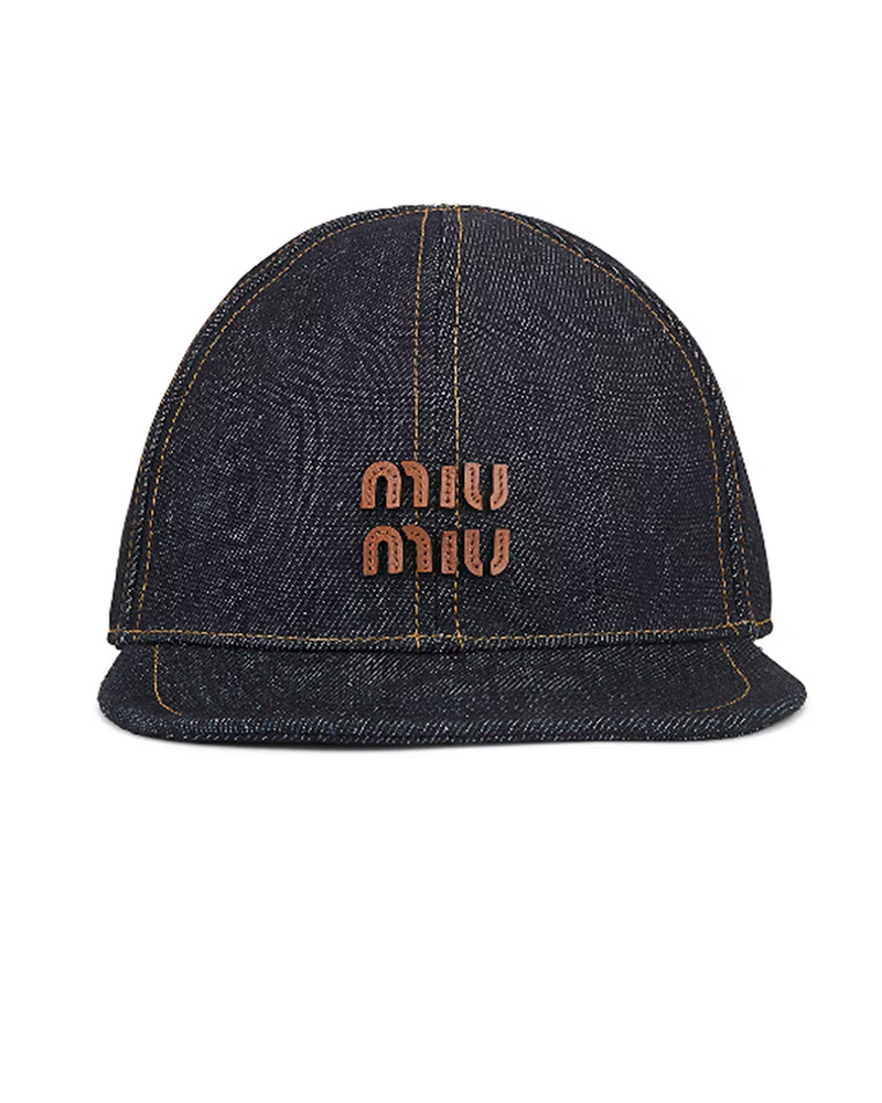 designer baseball cap denim miu miu womens