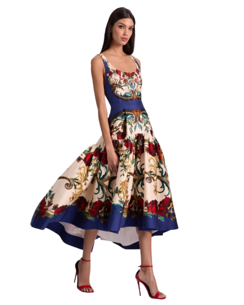Kentucky Derby dresses 2026 red rose print midi
