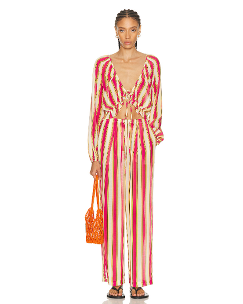 palazzo pants outfit stripe womens