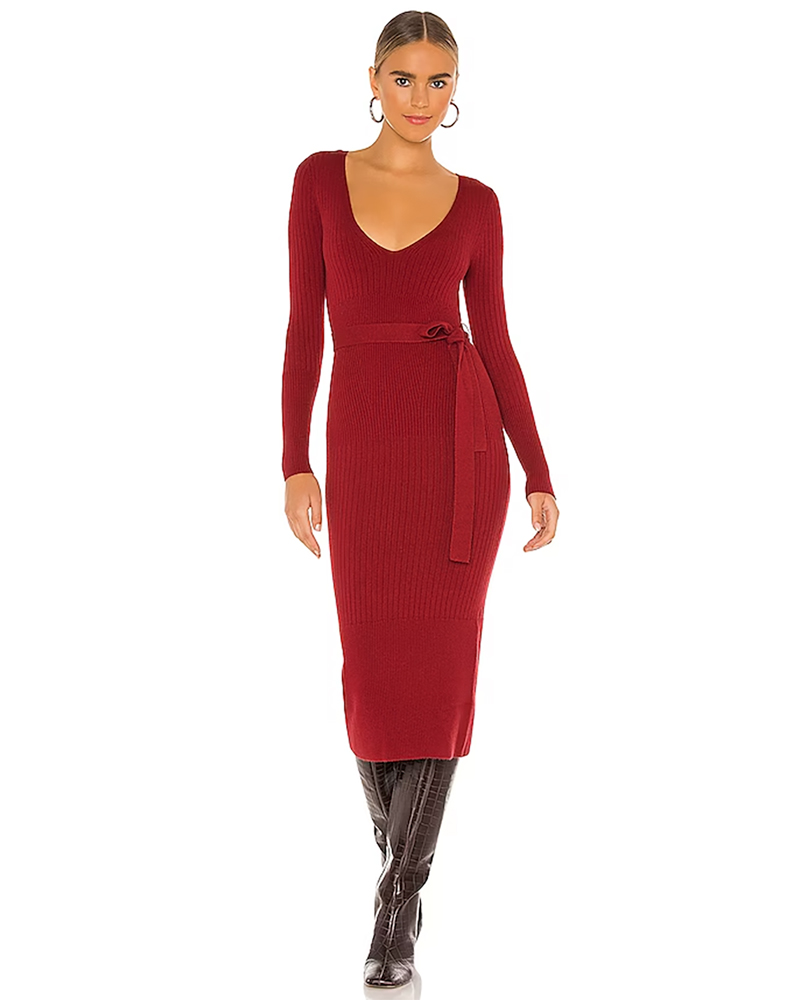 red sweater dress valentines day outfit 2024