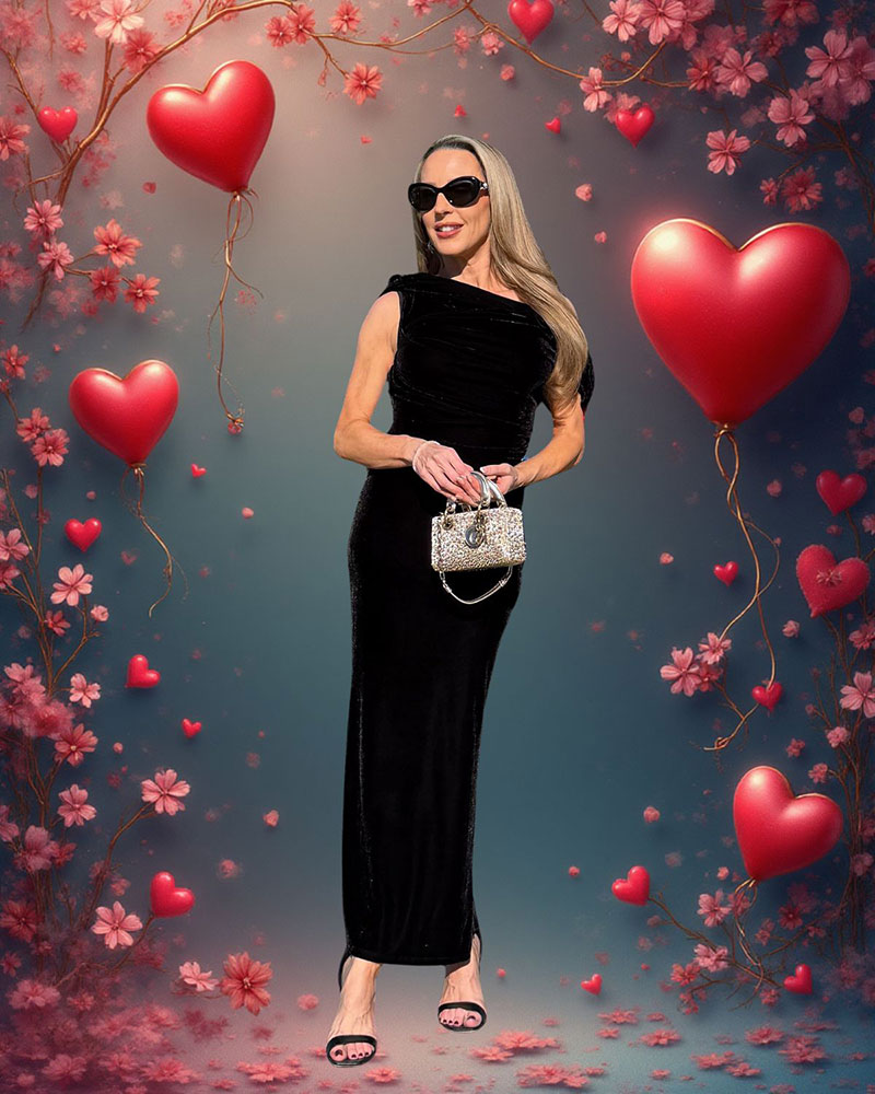 valentines day dress black off shoulder long