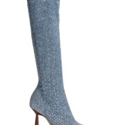 womens denim boots high heel