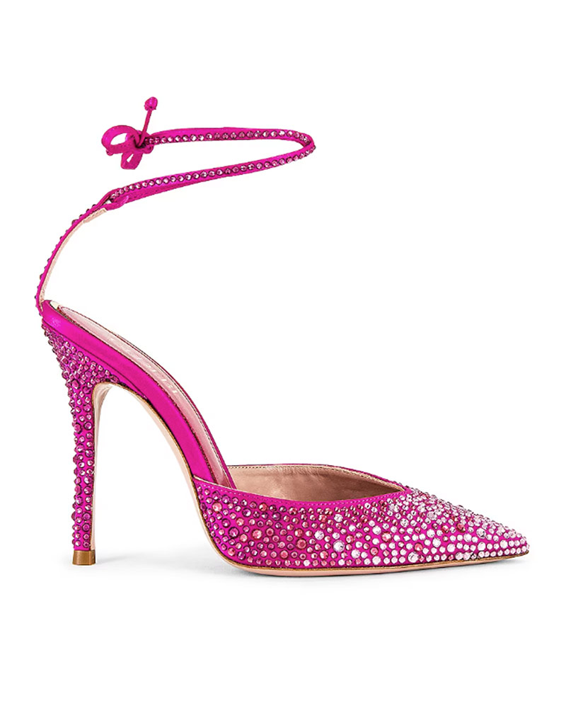 hot pink high heels crystal pumps 
