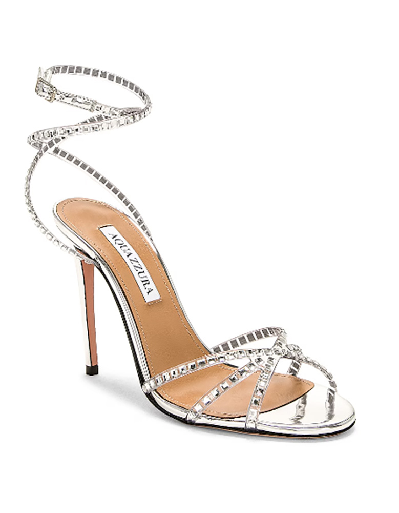 silver high heels crystal stiletto 