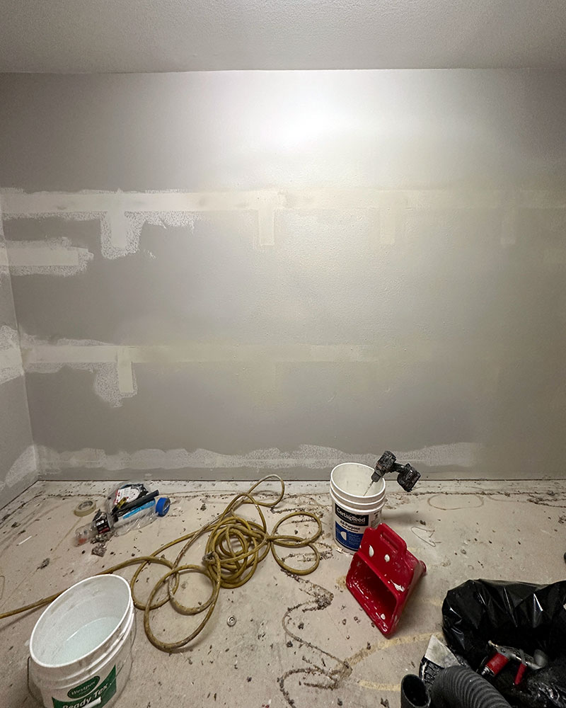 closet remodel repair patch walls
