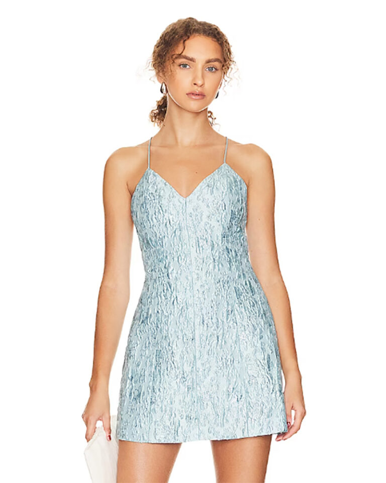 Pleated Honeycombed Jacquard Short Dress main image 0