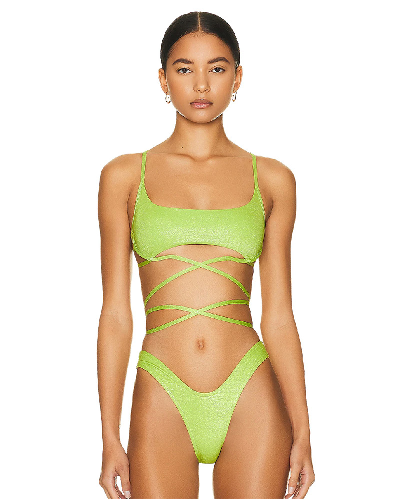neon green one piece swimsuit swimwear trend 2024