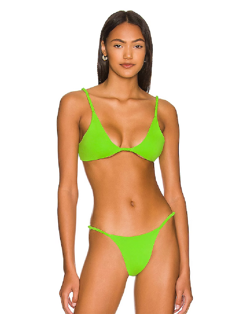 lime green bikini high cut sexy 