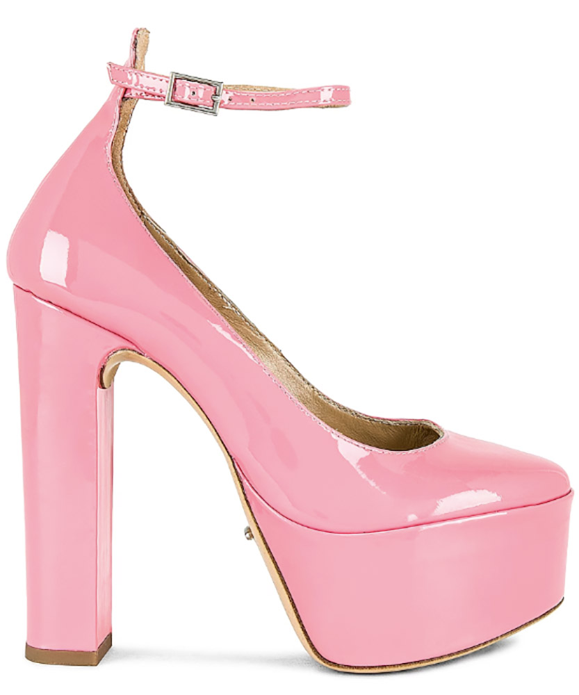 platform mary janes pink patent high heel