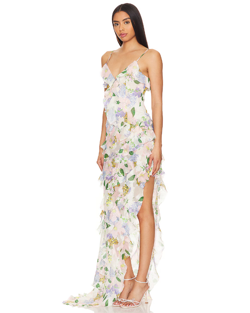 beach wedding guest dress floral maxi