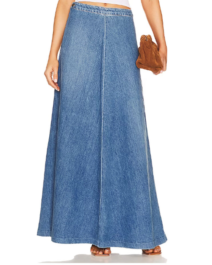 25 best denim maxi skirts 2024 for Itgirl on trend style
