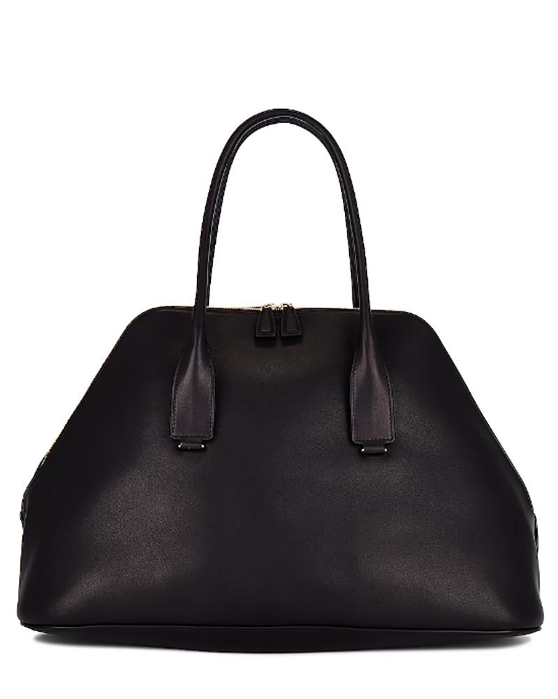 quiet luxury bag black leather the row