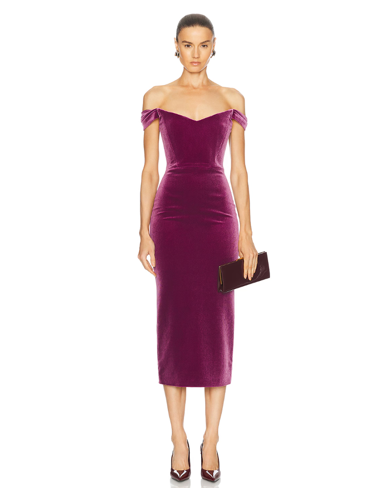 winter wedding guest dress velvet midi