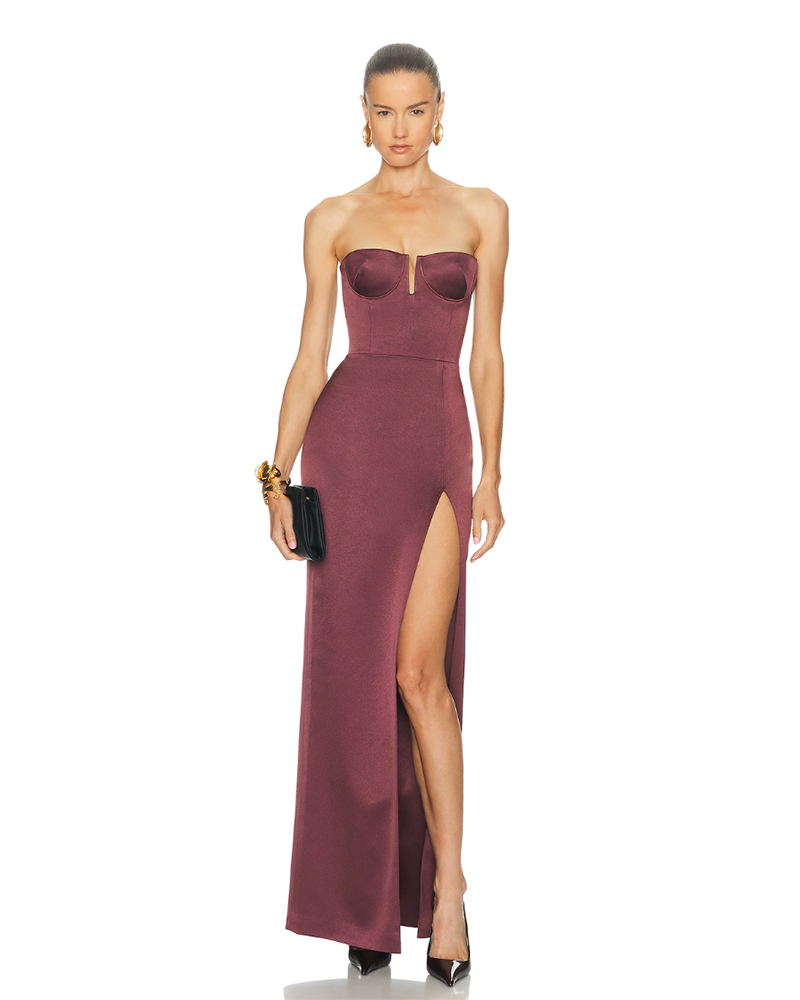 fall wedding guest outfit designer sexy maxi dress