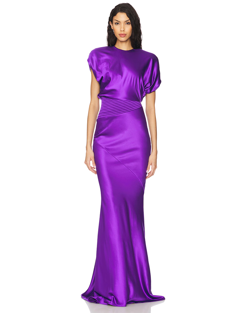 womens winter fashion purple maxi dress
