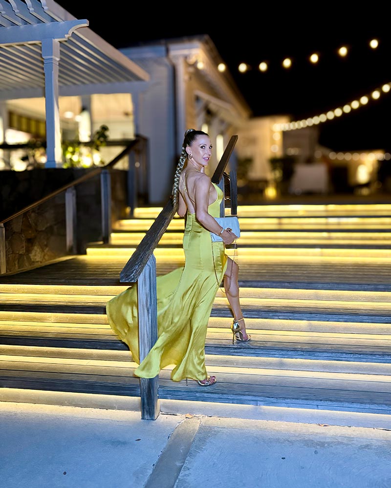 best fall wedding guest dress yellow gown satin