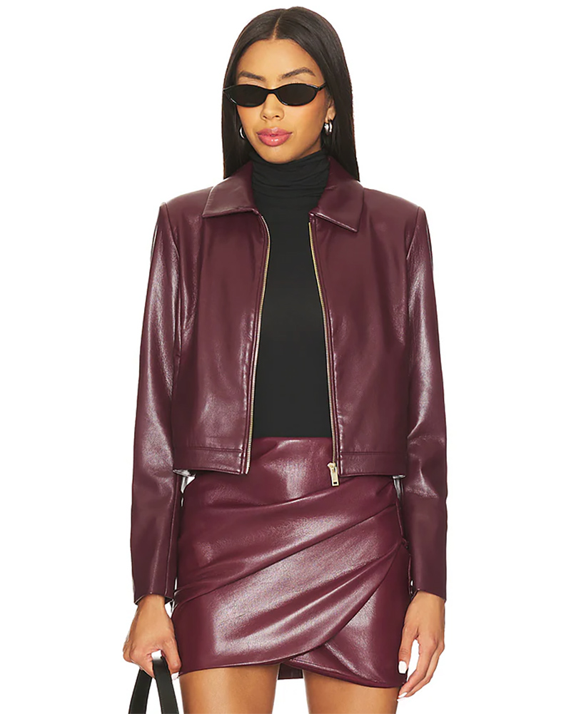 formula one vegas womens burgundy red leather outfit