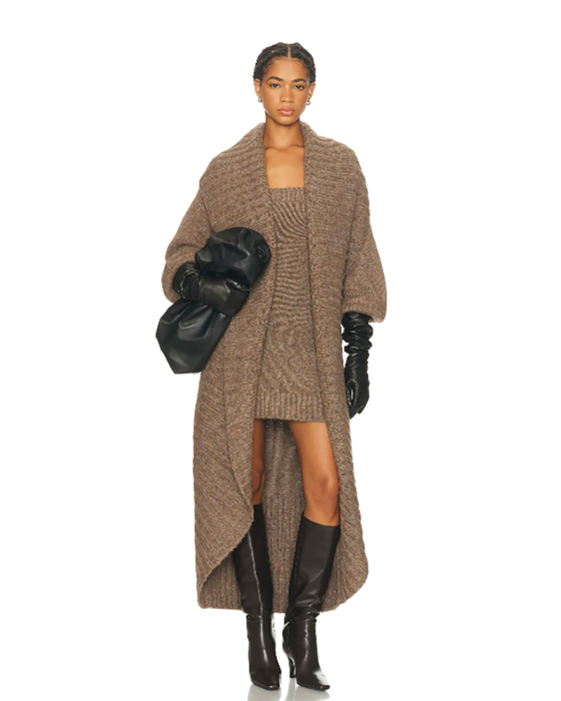 what wear formula 1 vegas womens outfit sweater dress duster