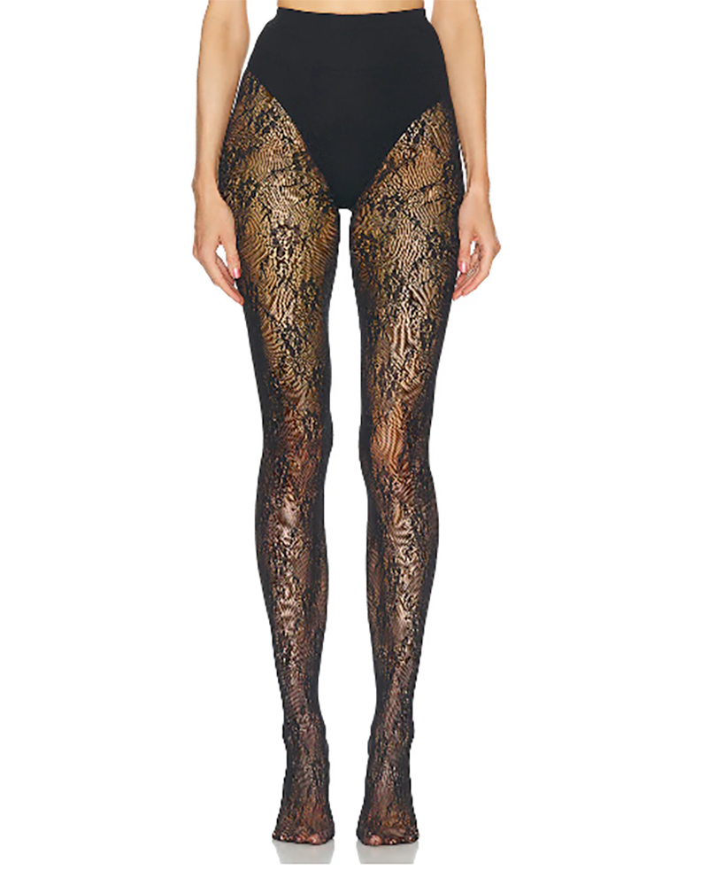 designer logo tights saint laurent black lace