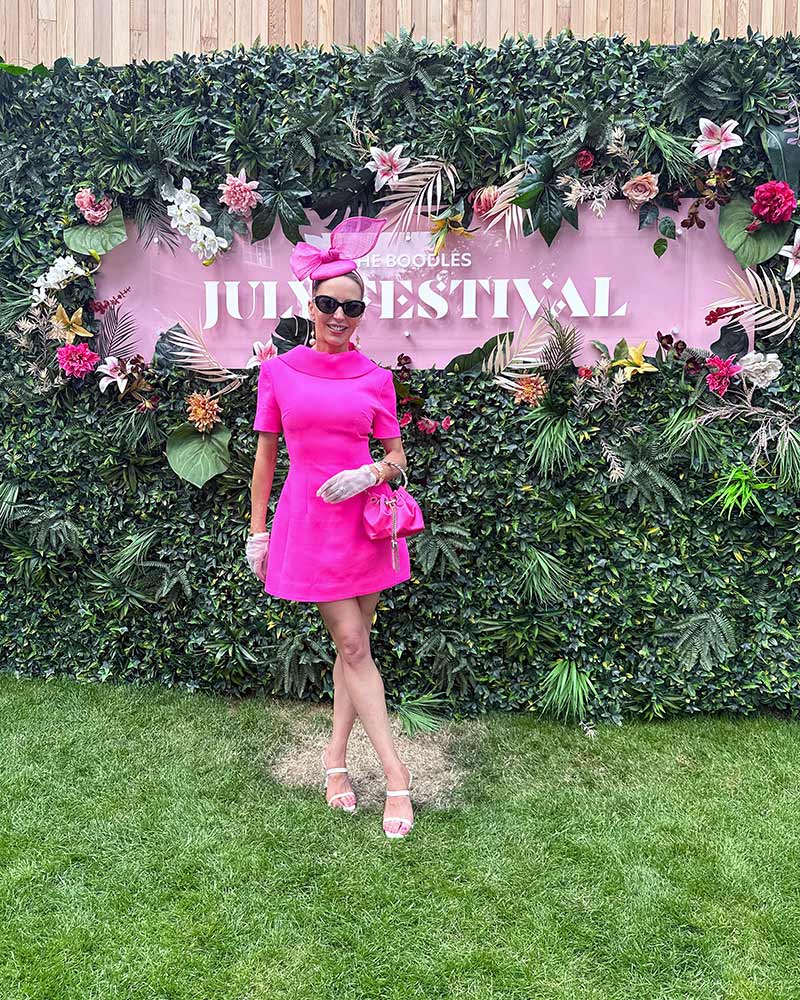 newmarket ladies day boodles july festival lady pink outfit