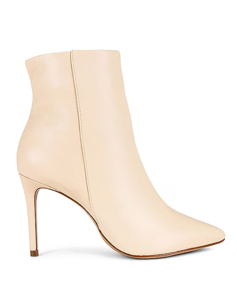 ankle boots beige leather high heel