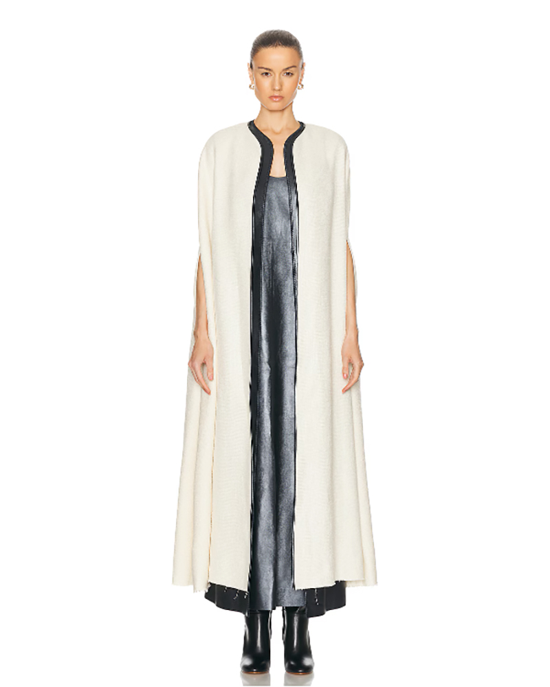 fall fashion 2024 cape white black longwomens