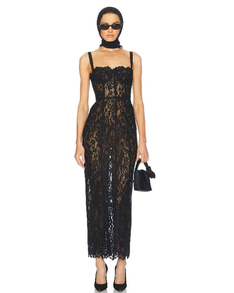 fall runway trends 2025 lace dress black