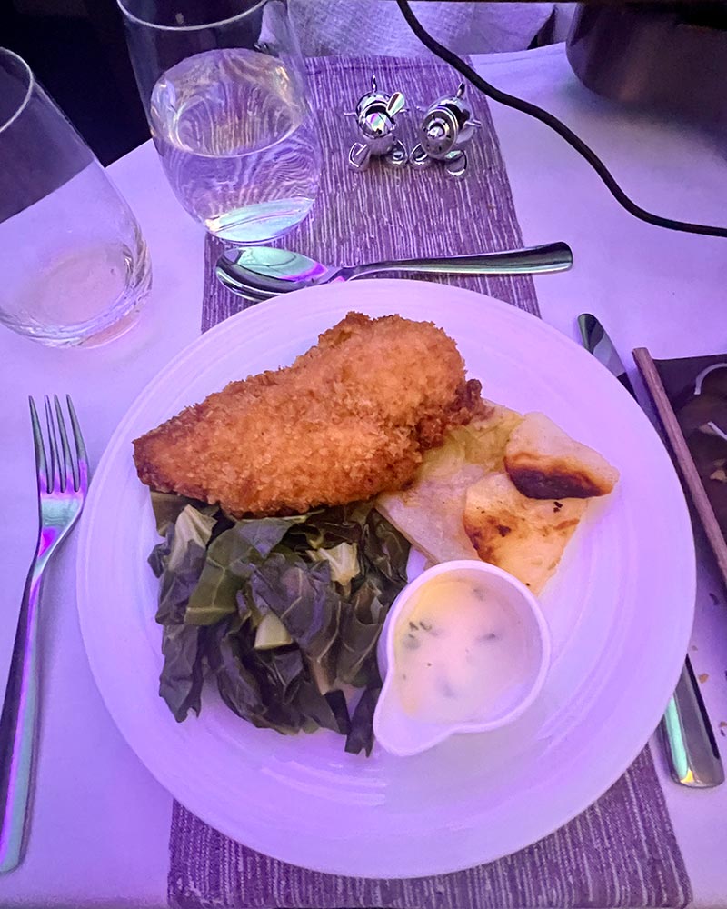 Virgin Atlantic Upper class review dinner