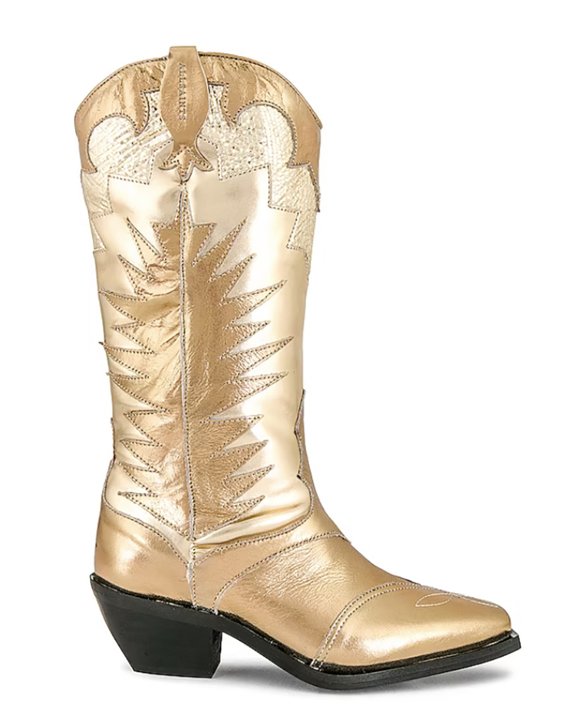 womens cowgirl boots gold leather