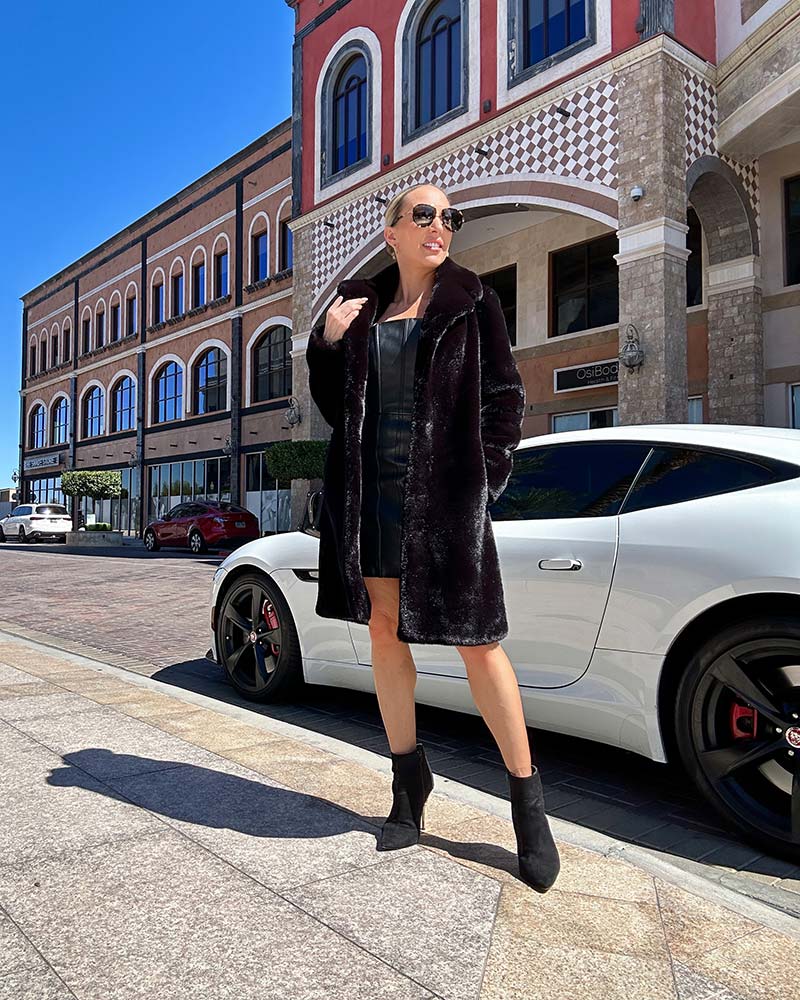 long faux fur coat black fashion blogger eve dawes