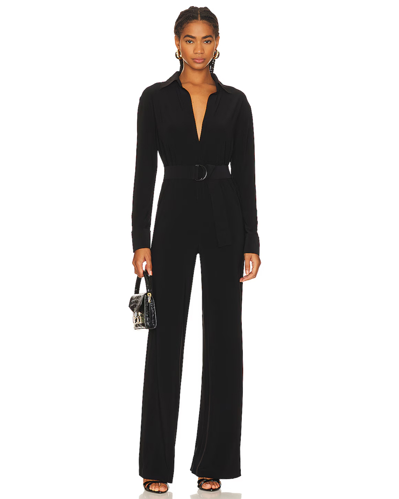 elegant thanksgiving outfit black jumpsuit womens