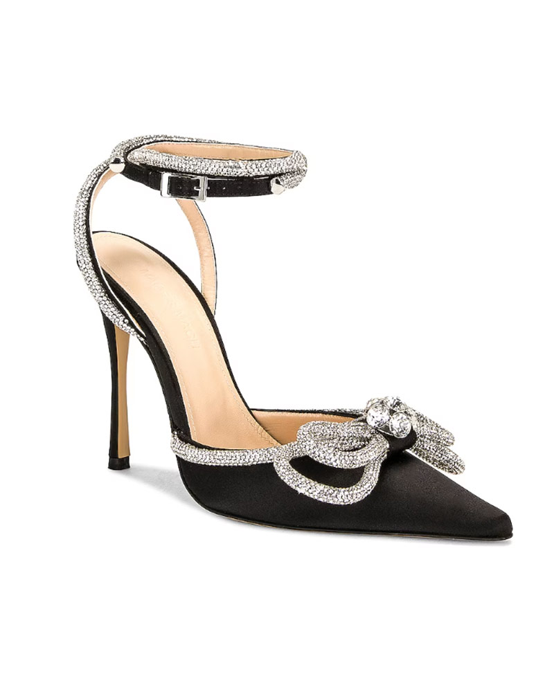 luxury gift women designer shoes black crystal