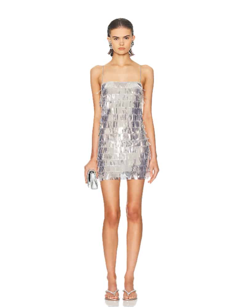 sparkly new years eve party dress silver mini