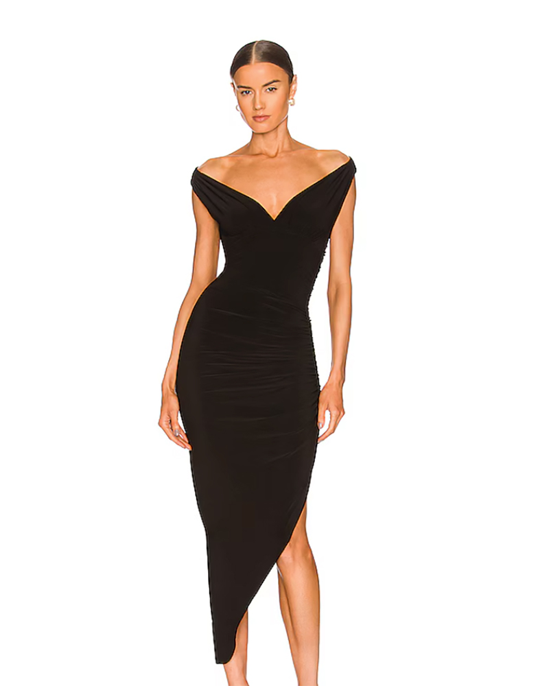 christmas party dress 2024 off shoulder sexy black mini