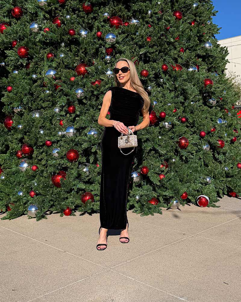 classy christmas party dress black velvet