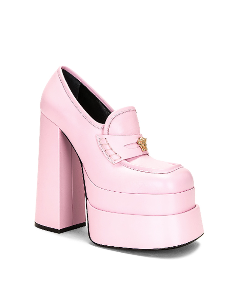 pink versace mary jane platform loafers