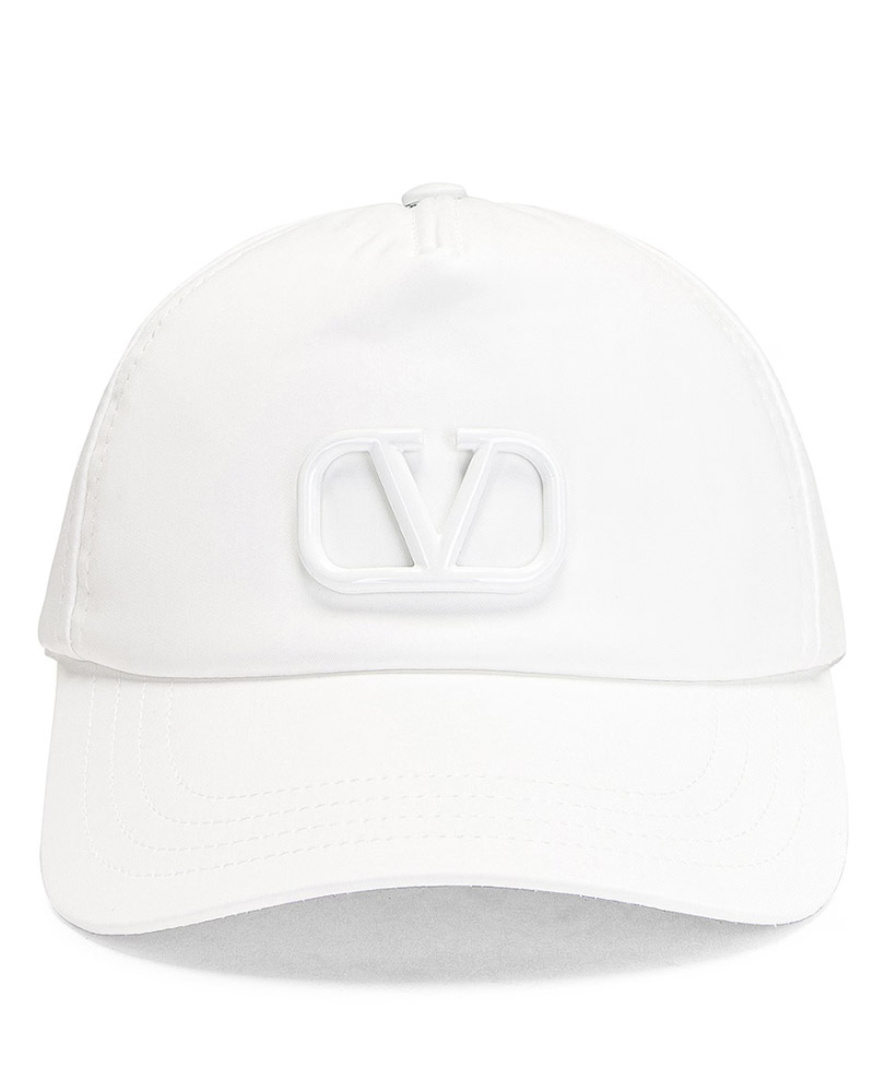womens designer baseball cap white Valentino V logo